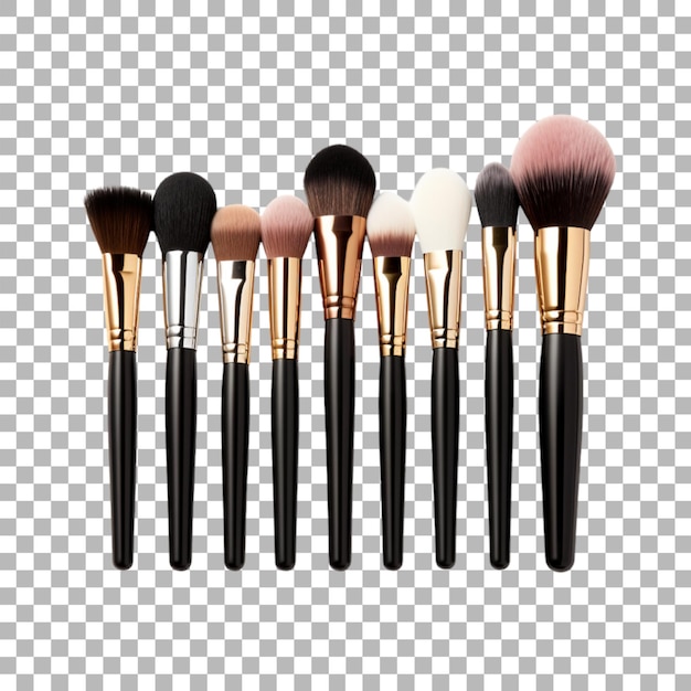 set di pennelli da trucco su sfondo trasparente