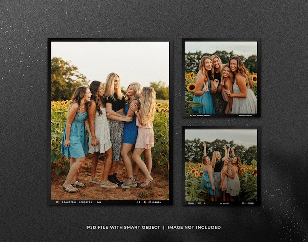 Set di Polaroid Photo Frame Mockup