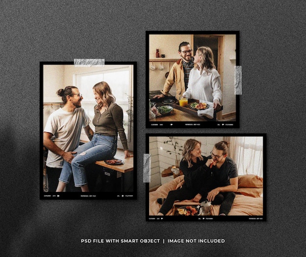 Set di Polaroid Photo Mockup con Shadow Overlay