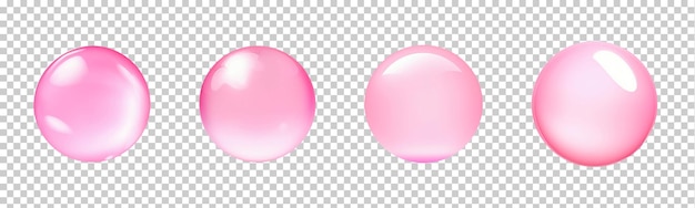 Set di raccolta di bolle rosa isolate su sfondo trasparente png psd