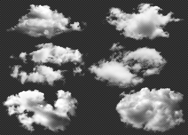 SET di Realistic Cloud Element Transparent Cloud Ultra Realistic Cloud File PSD a 300dpi