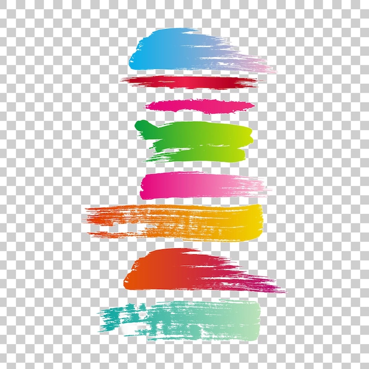 PSD set di tratti di pennello colorato
