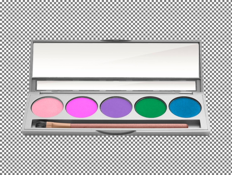 PSD set di trucco isolato su sfondo bianco