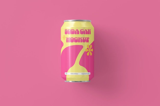 Set d'emballage de boîtes de soda ou d'étain Mockup PSD isolé