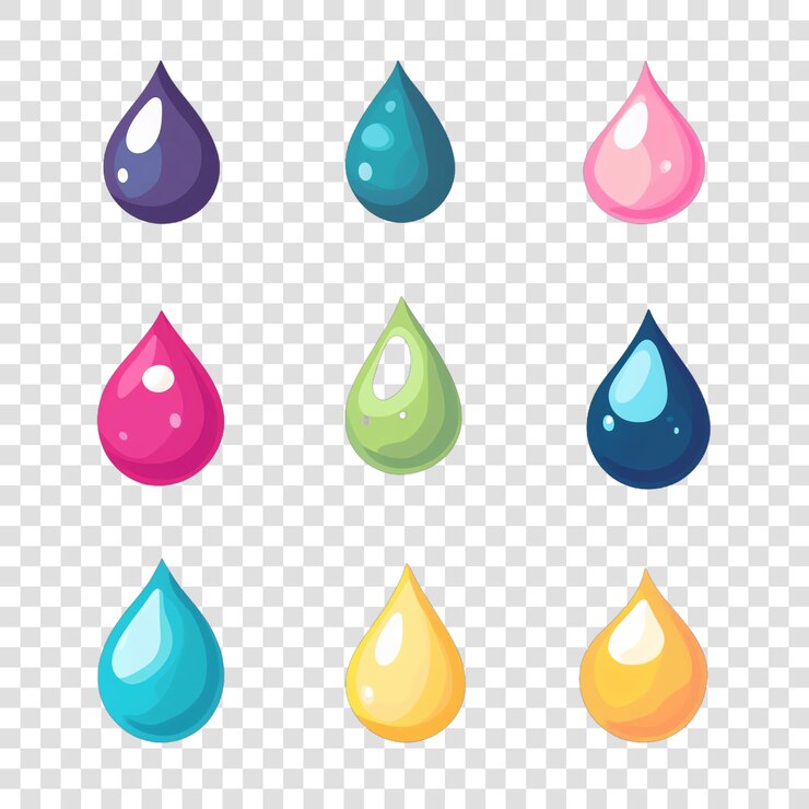 PSD set de gouttelettes d'eau