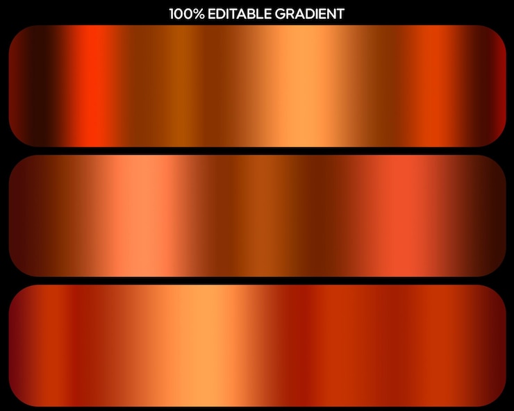 PSD set de gradients en bronze gradients en bronze métallique une collection élégante de gradients de bronze modifiables