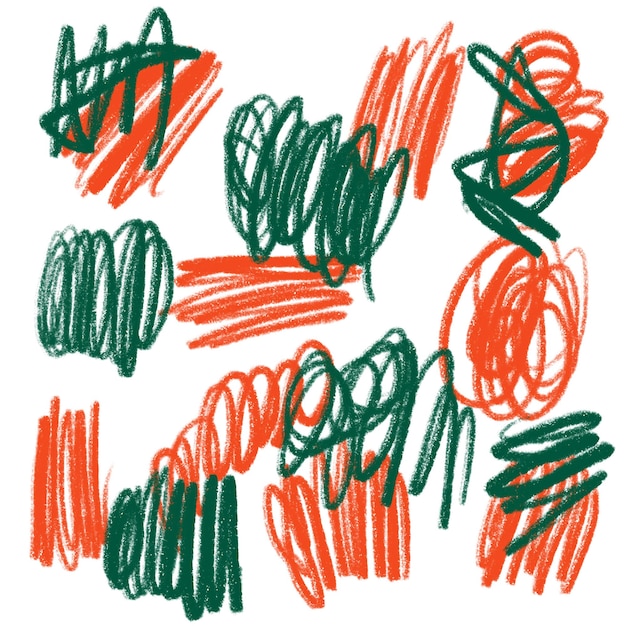 Set grafico a matita lineare a matita colorata
