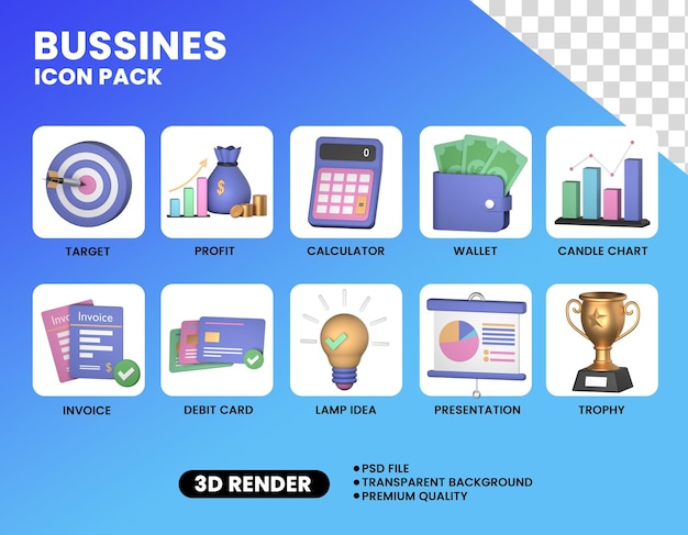 Set d'icônes de bus pour le rendu 3D