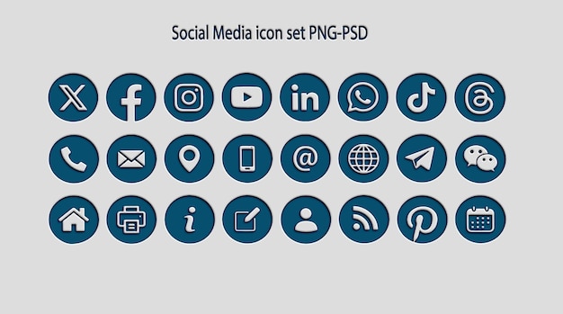 Set d'icônes de médias sociaux