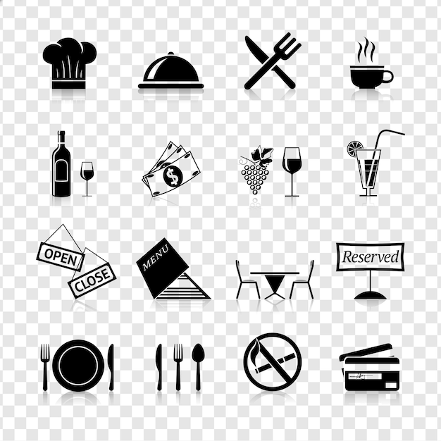 Set d'icônes de restaurants