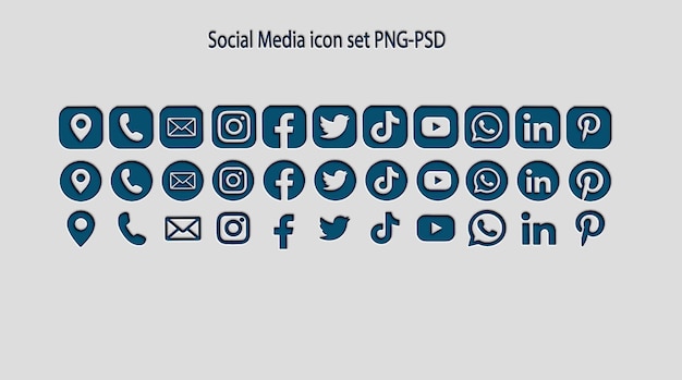Set de iconos de red social