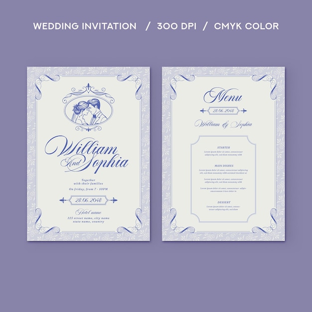 Set d'invitations de mariage minimum