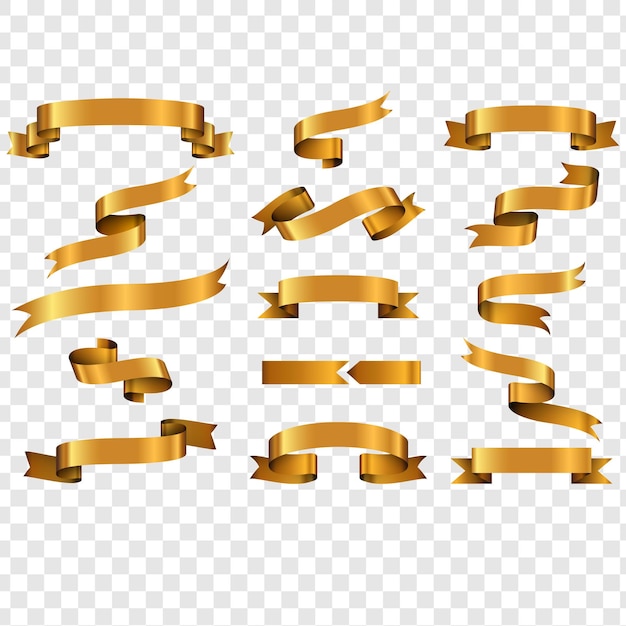 Set mit goldenen Bändern und Banner