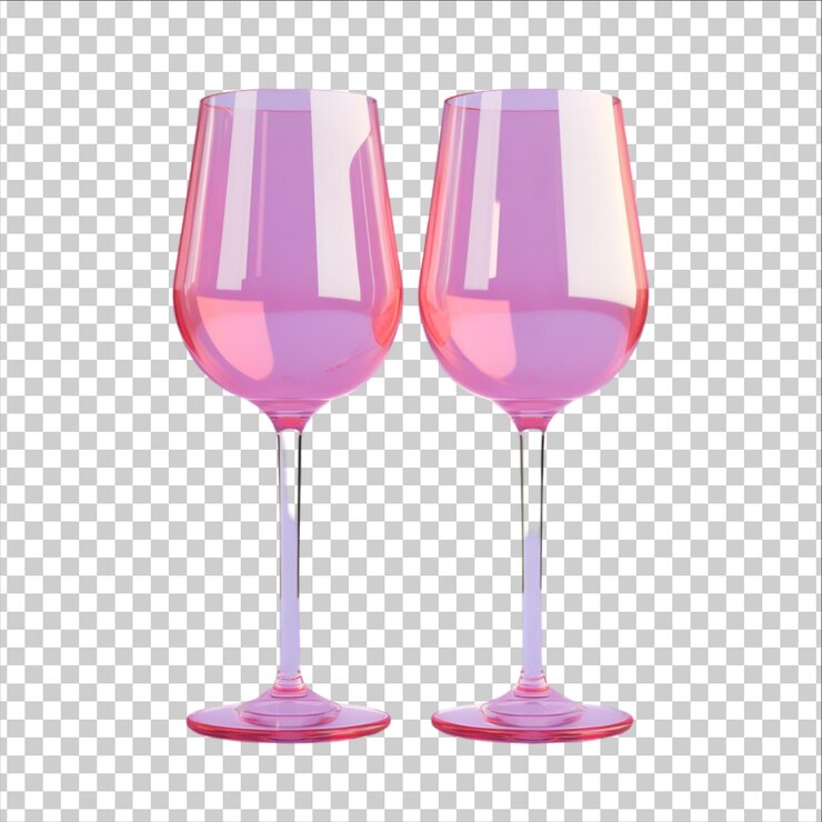 PSD set mit rosa weingläsern