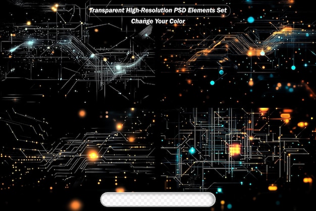 Set of 3D Futuristic circuit background Motion graphic for abstract data center