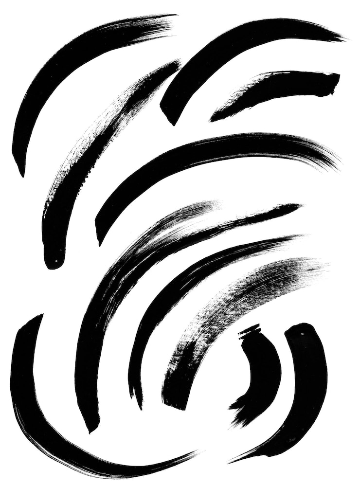 PSD set of brush strokes brushwork brushstroke collection of brush handdrawn graphic elements water