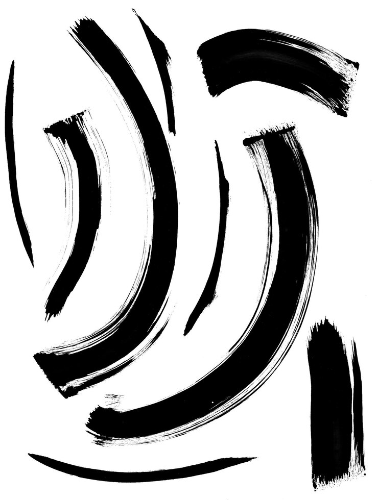 PSD set of brush strokes brushwork brushstroke collection of brush handdrawn graphic elements water