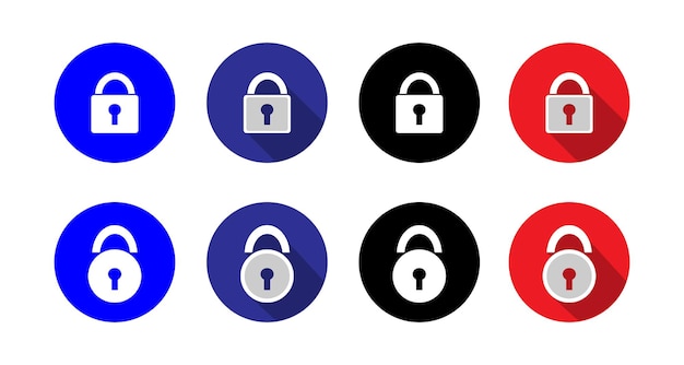 Set of Colorful Padlock Icons
