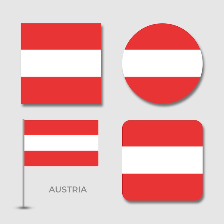 PSD set of flags for austria