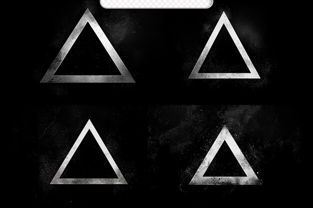set of four transparent triangular shapes with a textured background