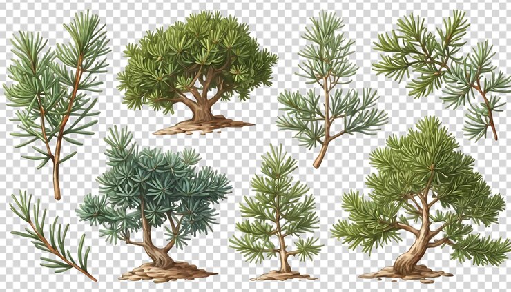 PSD set of juniper illustration 2