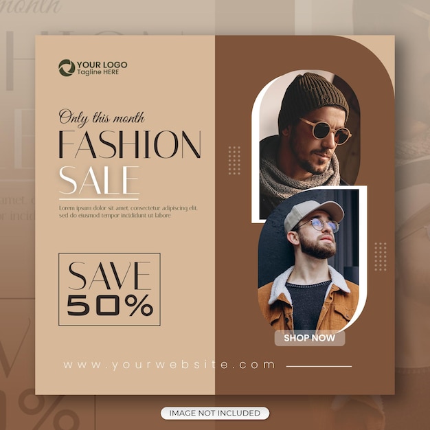 Set of Man Fashion Instagram Post Set Premium Psd