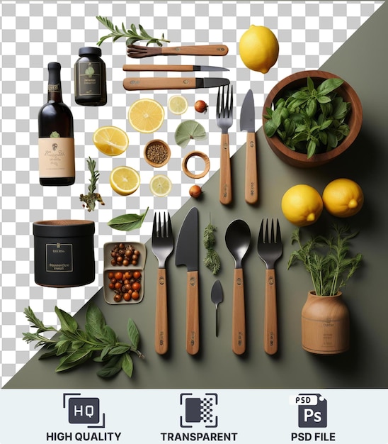 PSD set d'outils de cuisine brésiliens gourmet