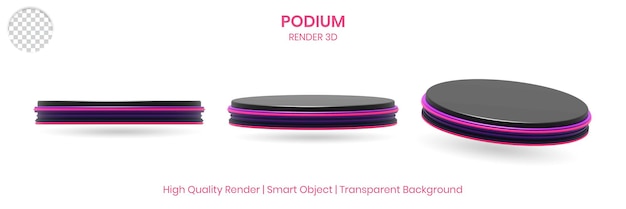 PSD set podium 3d-render für produktstand