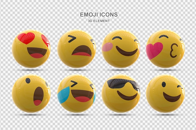 Set PSD di reazioni sui social media emoticon 3D