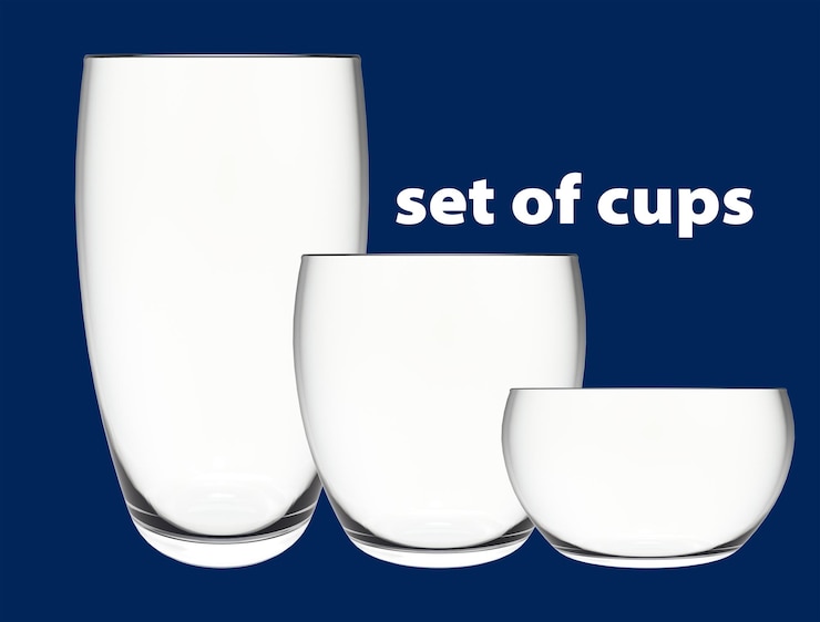 PSD set von glasbechern psd
