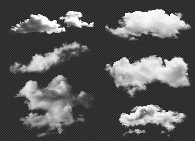 SET von Realistic Cloud Element Transparent Cloud Ultra Realistic Cloud 300dpi PSD-Datei