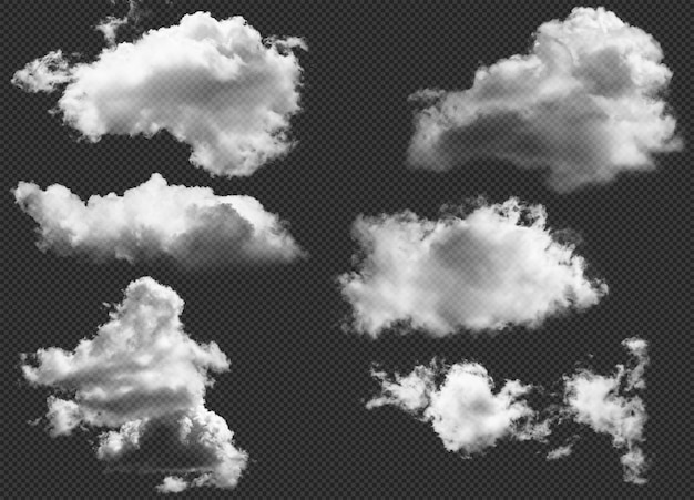 SET von Realistic Cloud Element Transparent Cloud Ultra Realistic Cloud 300dpi PSD-Datei
