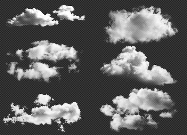 SET von Realistic Cloud Element Transparent Cloud Ultra Realistic Cloud 300dpi PSD-Datei