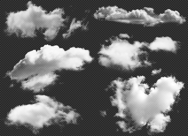 SET von Realistic Cloud Element Transparent Cloud Ultra Realistic Cloud 300dpi PSD-Datei