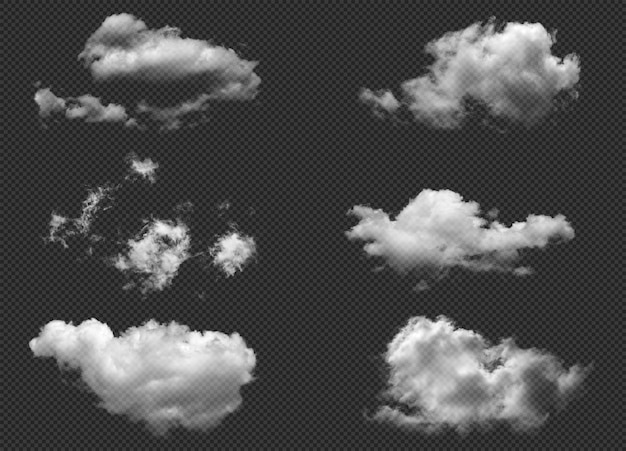 SET von Realistic Cloud Element Transparent Cloud Ultra Realistic Cloud 300dpi PSD-Datei