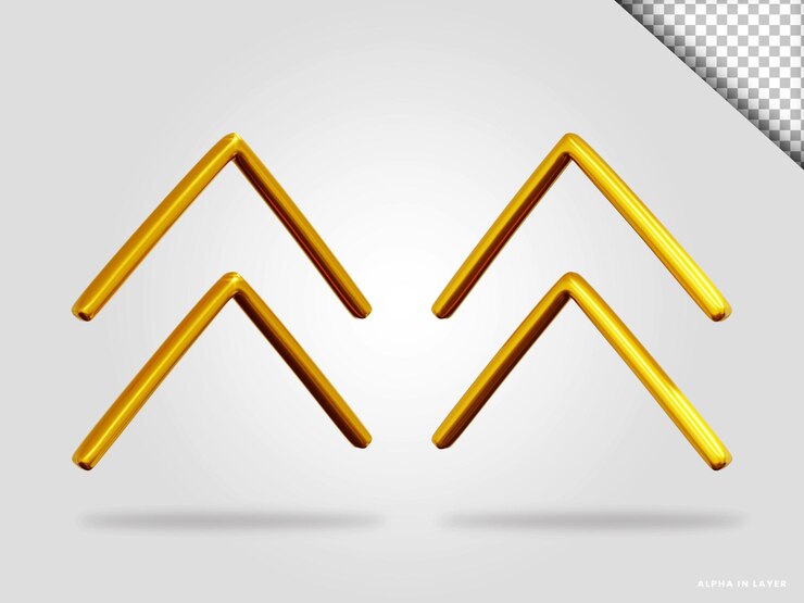 PSD seta dourada 3d render ilustração isolada