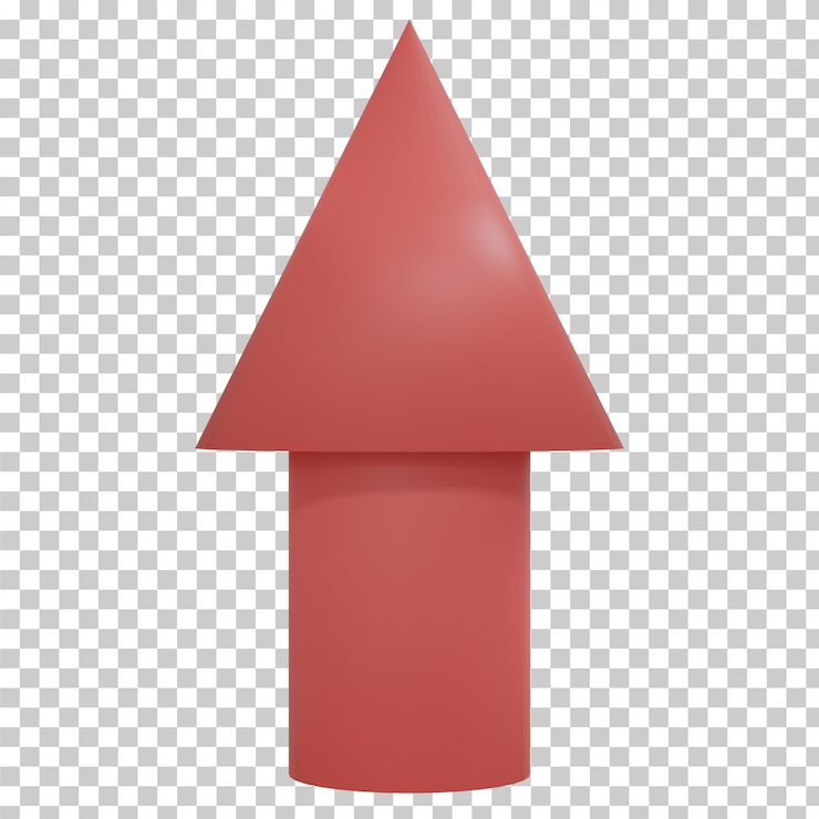 PSD seta vermelha de renderização 3d isolada