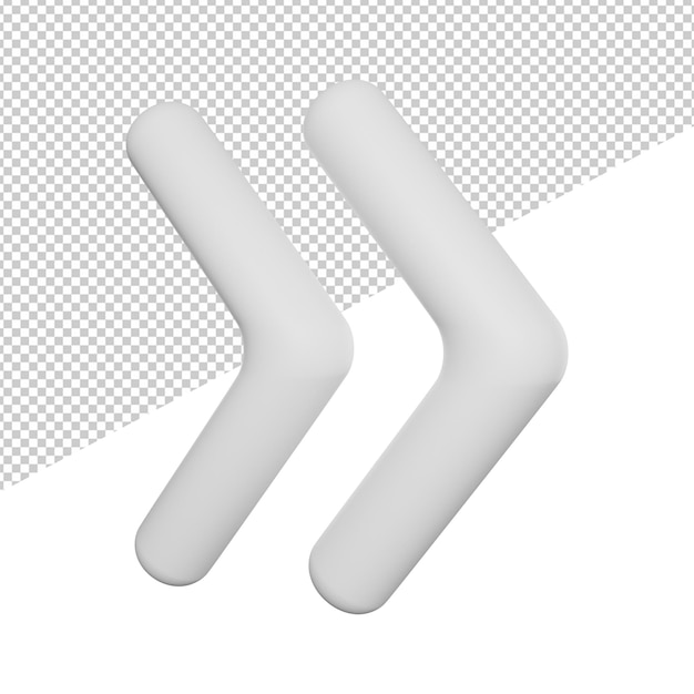 Setas para o lado direito do ponteiro visualizam a ilustração de renderização do ícone 3d em fundo transparente