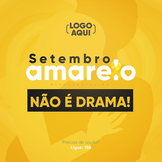 Setembro amarelo plantilla de alimentación de redes sociales