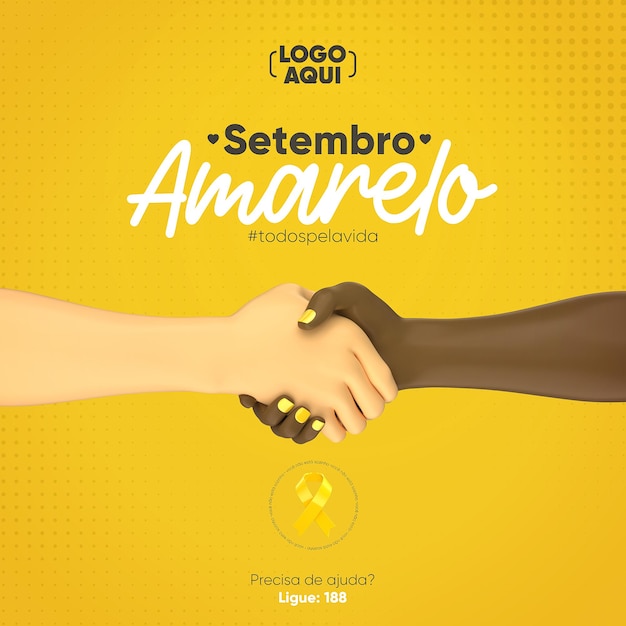 Setembro amarelo plantilla de alimentación de redes sociales