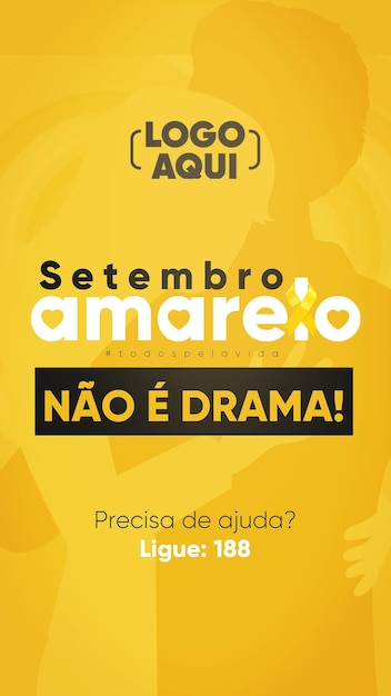 Setembro amarelo social media story-vorlage