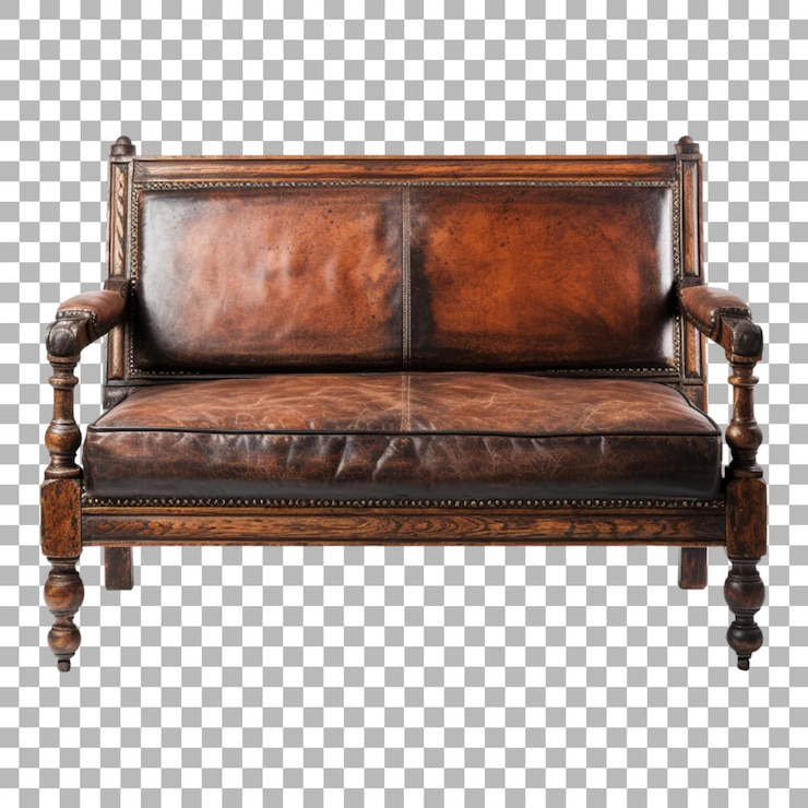 PSD settee en un fondo transparente