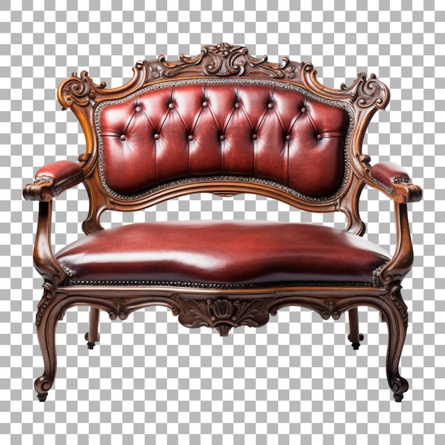 PSD settee en un fondo transparente