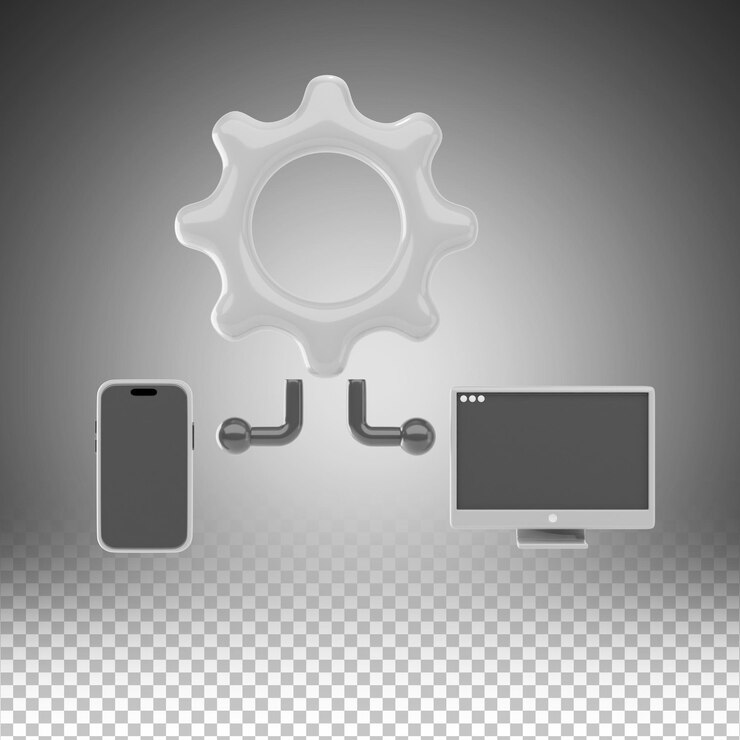 PSD setting automation 3d icon and illustration