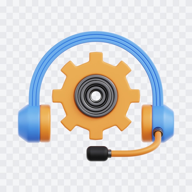 Setting Helpdesk 3D Illustration