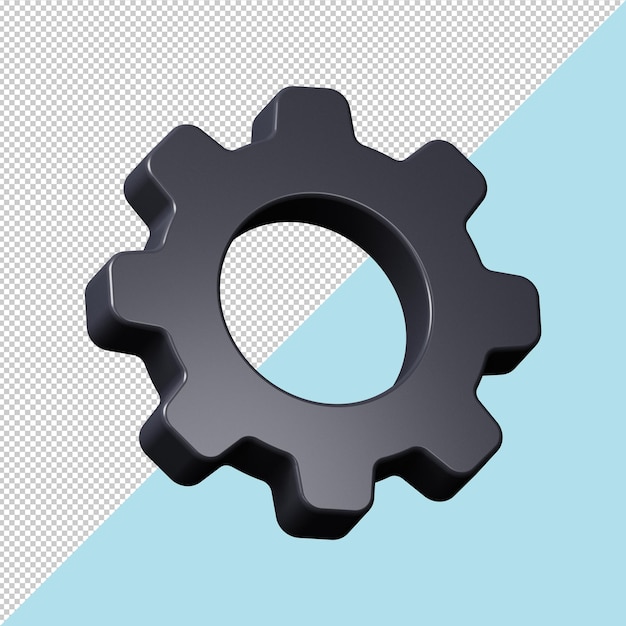 settings icon gear 3d render