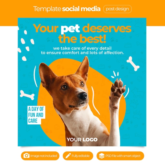Seu animal de estimação merece o melhor modelo de mídia social em português para a loja de animais de estimação