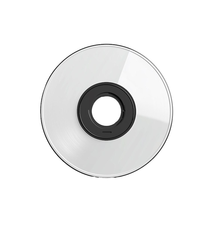 PSD un seul cd, également connu sous le nom de compact disc, est affiché sur un fond blanc