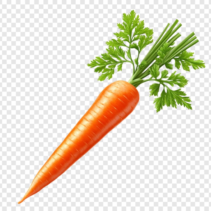 PSD une seule carotte vibrante avec un sommet vert luxuriant