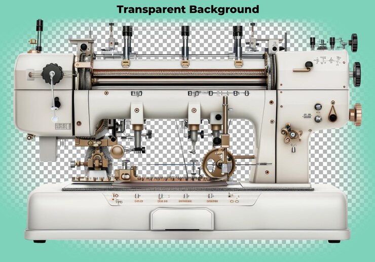 PSD sewing machine isolated on transparent background